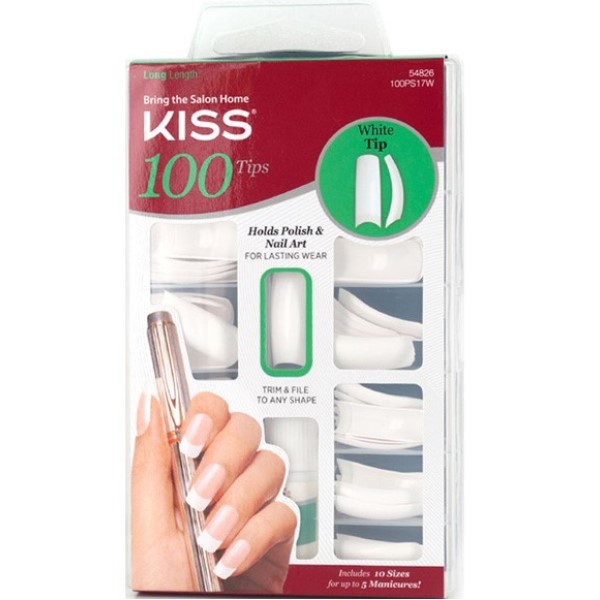 kiss products nail enhancements Kiss 100 Tips White Tip 54826